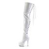 Pleaser - DELIGHT3063 Bottes cuissardes à plateforme - Blanc Product image